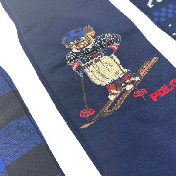 POLO RALPH LAUREN Mens Cortina Polo Bear 3-Pack Socks Set - Picture 7 of 14